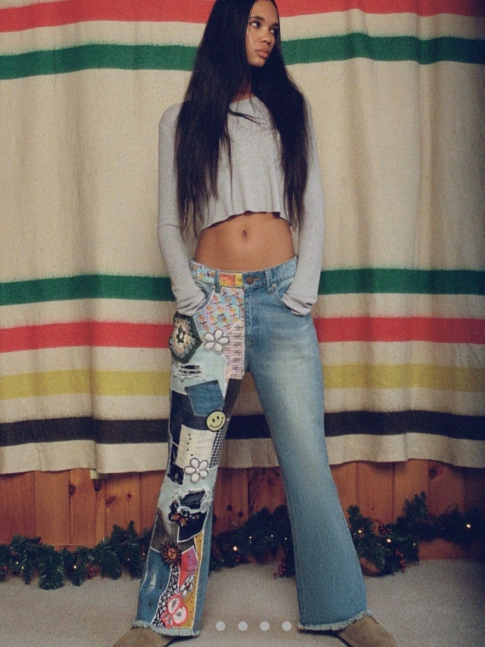 BDG Urban Outfitters Patchwork Jeans Size 24 New With tags NWT Hippie Bohemian - Picture 5 of 10